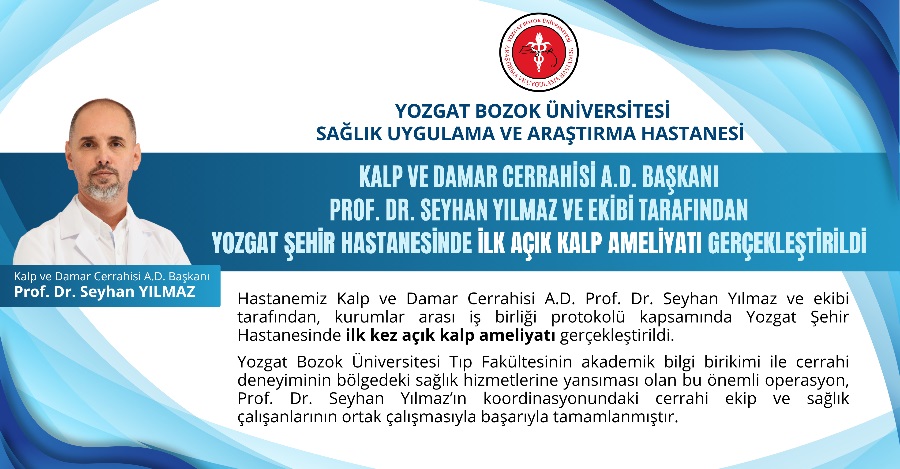 KURUMLAR ARASI İŞ BİRLİĞİ PROTOKOLÜ KAPSAMINDA BAŞARILI AMELİYAT